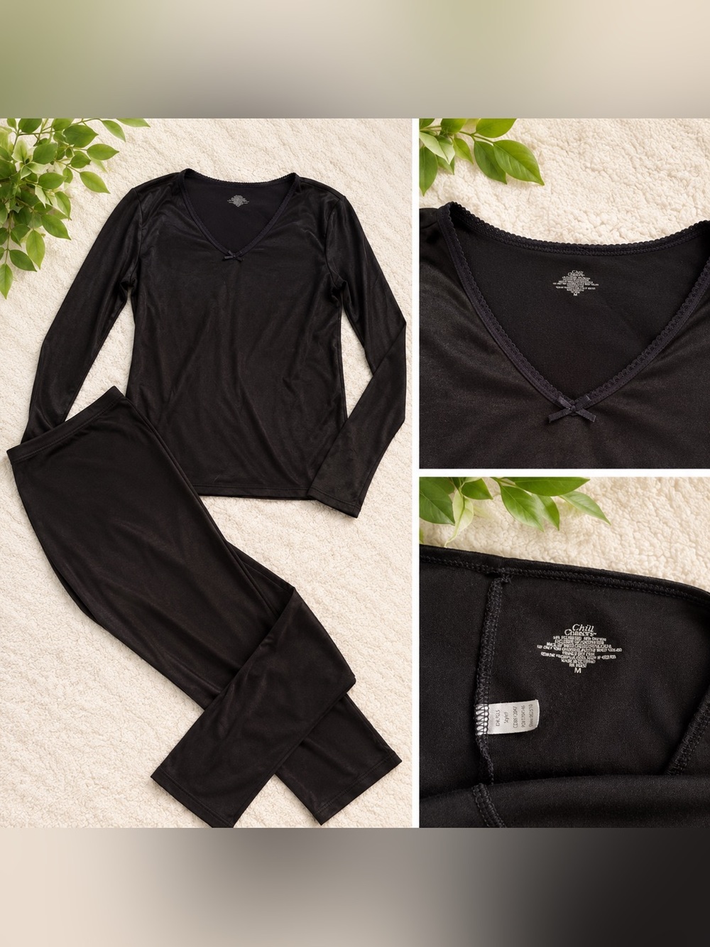 Women’s long underwear Long Sleeve Black Set - sized M